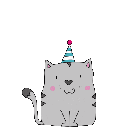 Happy Birthday Cat Sticker