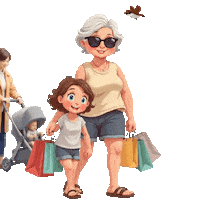 Grandmother Granddaughter Sticker