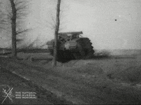 NationalWWIMuseum black and white driving military tank GIF