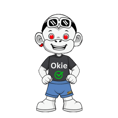 White Monkey Red Earring Sticker by Zhot