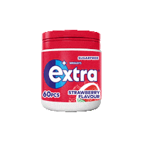 Chewing Gum Strawberry Sticker by ExtraOfficialUK