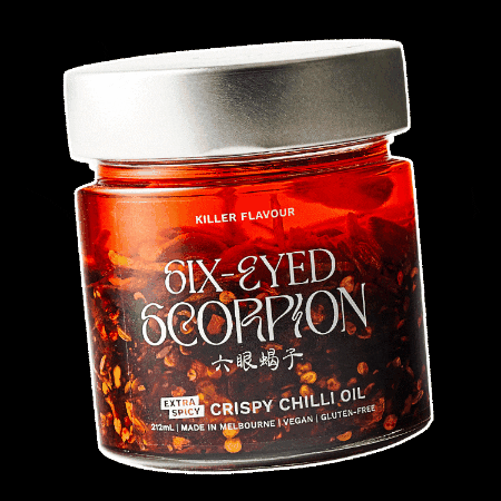 sixeyedscorpion chili oil chilli oil chili crisp extra spicy GIF
