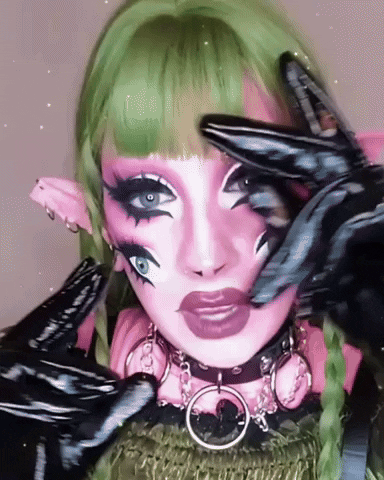 VenusEnvyDrag makeup alien cosplay fantasy GIF