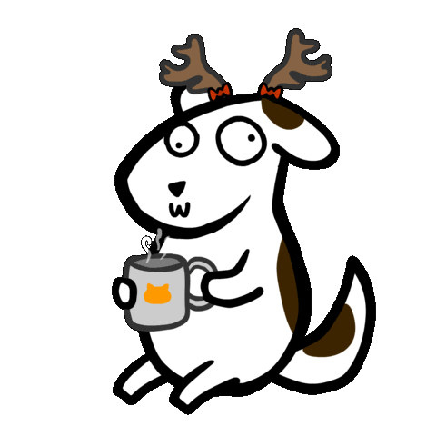 Merry Christmas Dog Sticker by Poku Meow