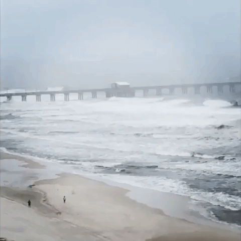 Gordon's Waves Crash by Gulf Shores' Pier