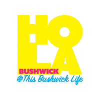 Neon Hello Sticker by This Bushwick Life