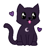 RoxyOpalGM art cat kawaii moon Sticker