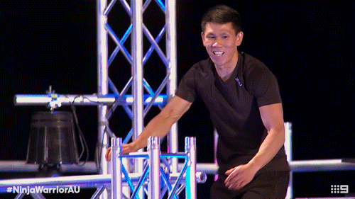 NinjaWarriorAU giphyupload ninja channel9 ninja warrior GIF