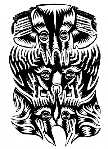 black and white art GIF by Miron
