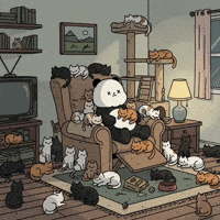 Cat Lady Cute Cats GIF by Kanpai Pandas