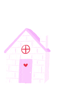 allomelo love heart hearts house Sticker