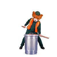 Drumming Trash Can Sticker