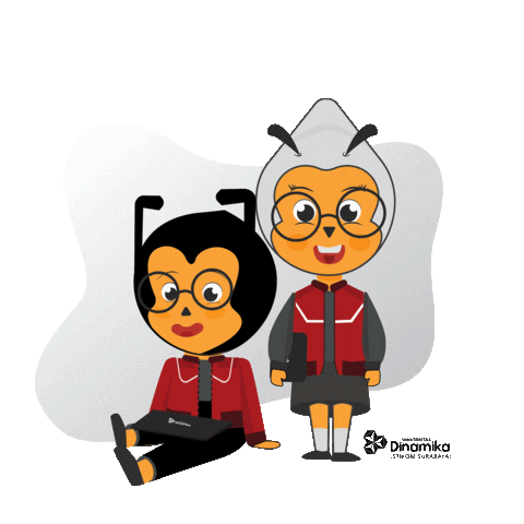 Mascot Dina Sticker by UNIVERSITAS DINAMIKA
