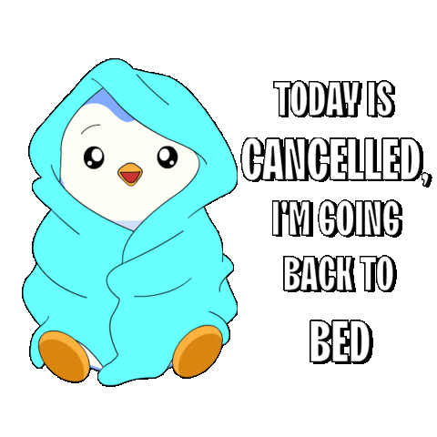 Tired Day Off Sticker by Pudgy Penguins