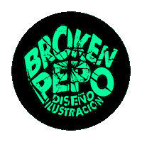 Peposk8 illustration design broken diseno Sticker