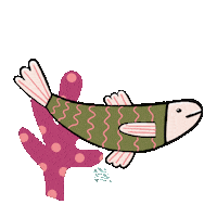 helendeasy beach vacation ocean fish Sticker