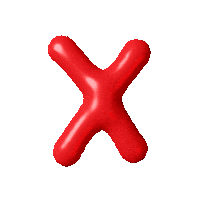Red X 3D Sticker