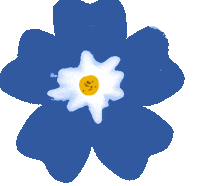 detdeta blue flower bunga forgetmenot Sticker