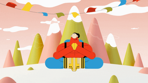 Yoga Mountain GIF by nerdo