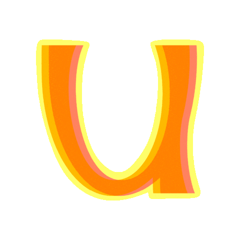 SignoritaChocolita typography yellow orange u Sticker