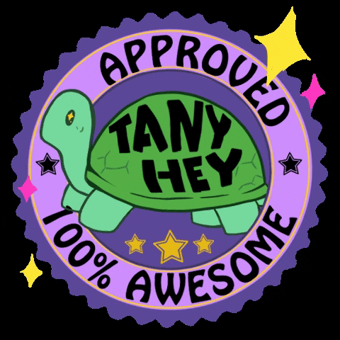 Tanyhey giphygifmaker aprovado tortuga stiker GIF