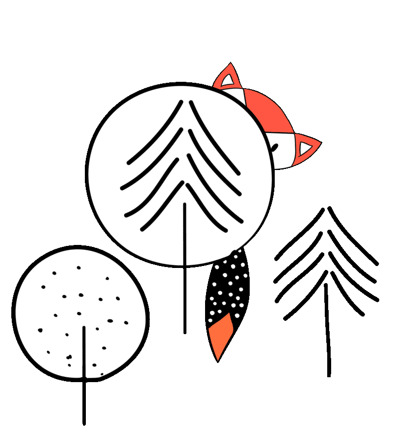 peek a boo fox Sticker by Breden Kids