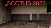 Politics gif. We are close up on a desolate, worn down room that slowly zooms out to reveal the entire building, its wall missing allowing us to see a grid-like view of all the empty rooms. The text "SCOTUS 2022" is in bold red at the top of the screen. The words "Abolish Roe: Access to abortion and contraceptive" appear in white and grow smaller, keeping within the bounds of the room we started in. The words "Then what?" flash inside different rooms, eventually appearing in each one surrounding the room we started in.