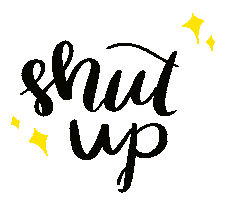 potutoo calligraphy shut up quiet shutup Sticker