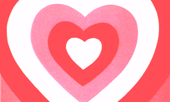 Digital art gif. A tiny heart within increasingly bigger hearts strobes in red pink and white.