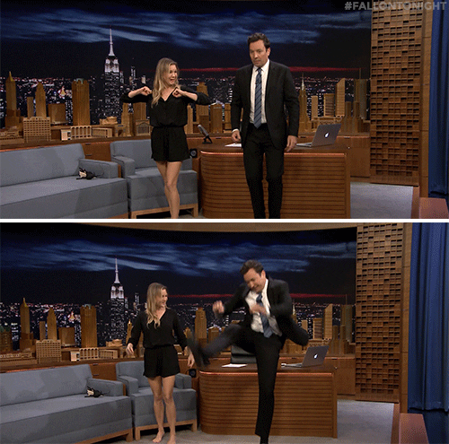 jimmy fallon kick GIF by The Tonight Show Starring Jimmy Fallon