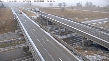 Vehicles Spin Off Iowa Road in Icy Conditions