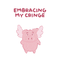 Embrace It Flying Pig Sticker by PositivelyPigasus