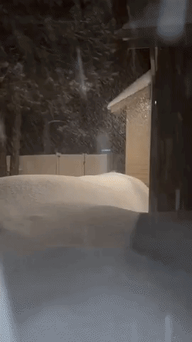 Snow Coats Arizona Backyard as Winter Storm Moves Over State
