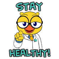 Pointing Stay Healthy Sticker by Dr Hen Says