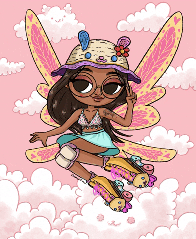 Fairy Rollerskate GIF by Camilla Art Illustrations