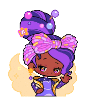 SparklesMagicalMarket hello wave gold purple Sticker