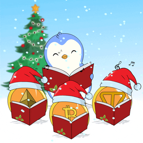 Merry Christmas Singing GIF by Pudgy Penguins