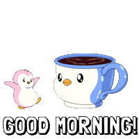 Good Morning Coffee Sticker by Pudgy Penguins