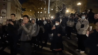 Demonstrators at Columbia University Show Support for China's Anti-Lockdown Protests
