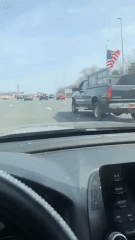 Trucker Convoy Drives Laps Around DC's Capital Beltway