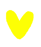 kayawingnut love heart yellow love heart Sticker