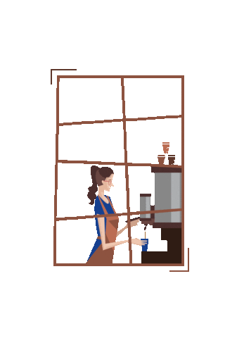 fresso giphyupload woman cafe location Sticker