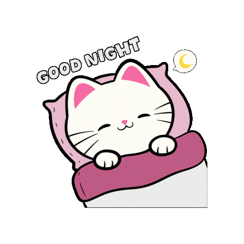 Good Night Sticker by Silly Kitties