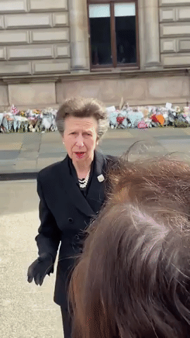 Princess Anne Greets Well-Wishers During Glasgow Visit