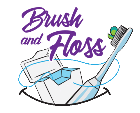 Brush Floss Sticker by CDHA