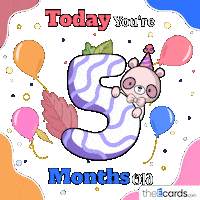 Greeting Cards 5 Months Old Sticker by TheEcards.com