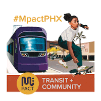 mpactmobility train skateboard transit light rail Sticker