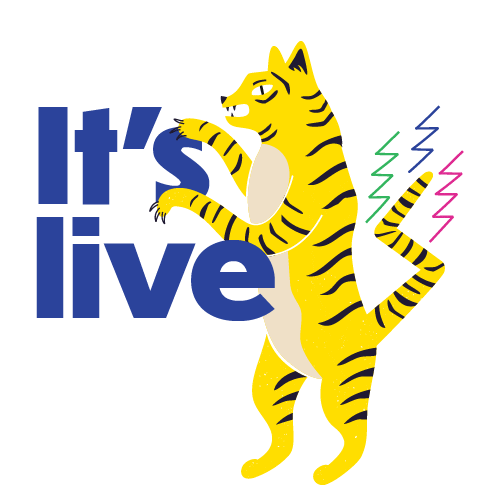 Its Live Jump Sticker by Black Owl Design