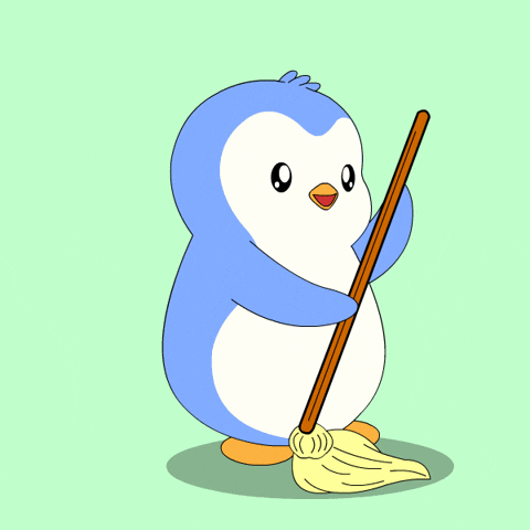 Fun Tidying GIF by Pudgy Penguins