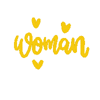 Sticker gif. Colorful cursive text flashes over a transparent background amongst tiny hearts. Text, “Woman, femme, frau, mujer, femina, donna.”